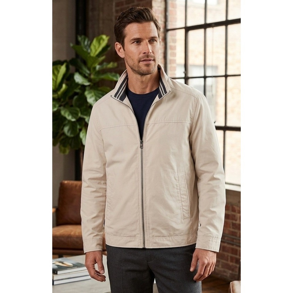 Nautica Harrington Full Zip Windbreaker Jacket Men's XXL Tan‎ Packable Outdoor